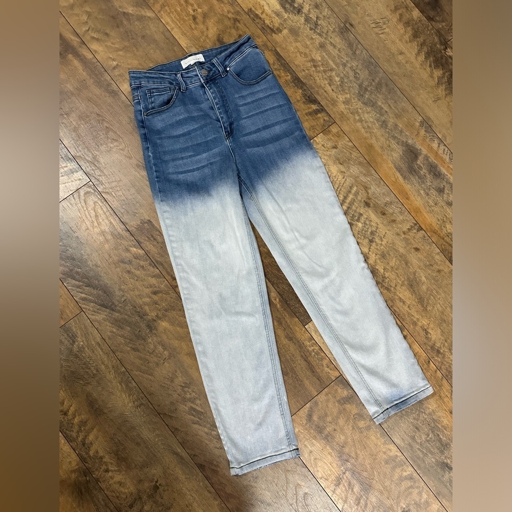 RISEN DENIM Bleach Dipped Boyfriend Jeans, Size 5/27